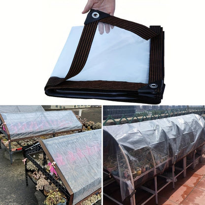 Clear Waterproof PE Tarp, Transparent Outdoor Cover with Metal Grommets