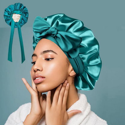 Silk Bonnet with Adjustable Strap and Double Layer Construction for Hair Protection