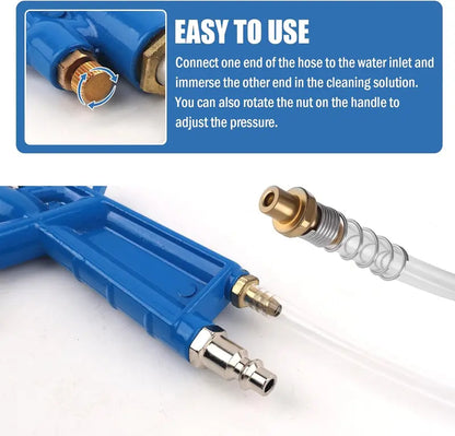 Pneumatic Air Blow Gun with Adjustable Pivoting Nozzle and Quick Connector Hose