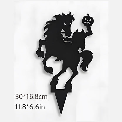 Metal Villain Shadow Caster Yard Stake with Ground Mount and Spotlight Projection