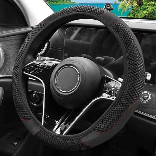 Steering Wheel Cover with Carbon Fiber Texture and Anti Slip Lining for A-Class W177 2019-2022