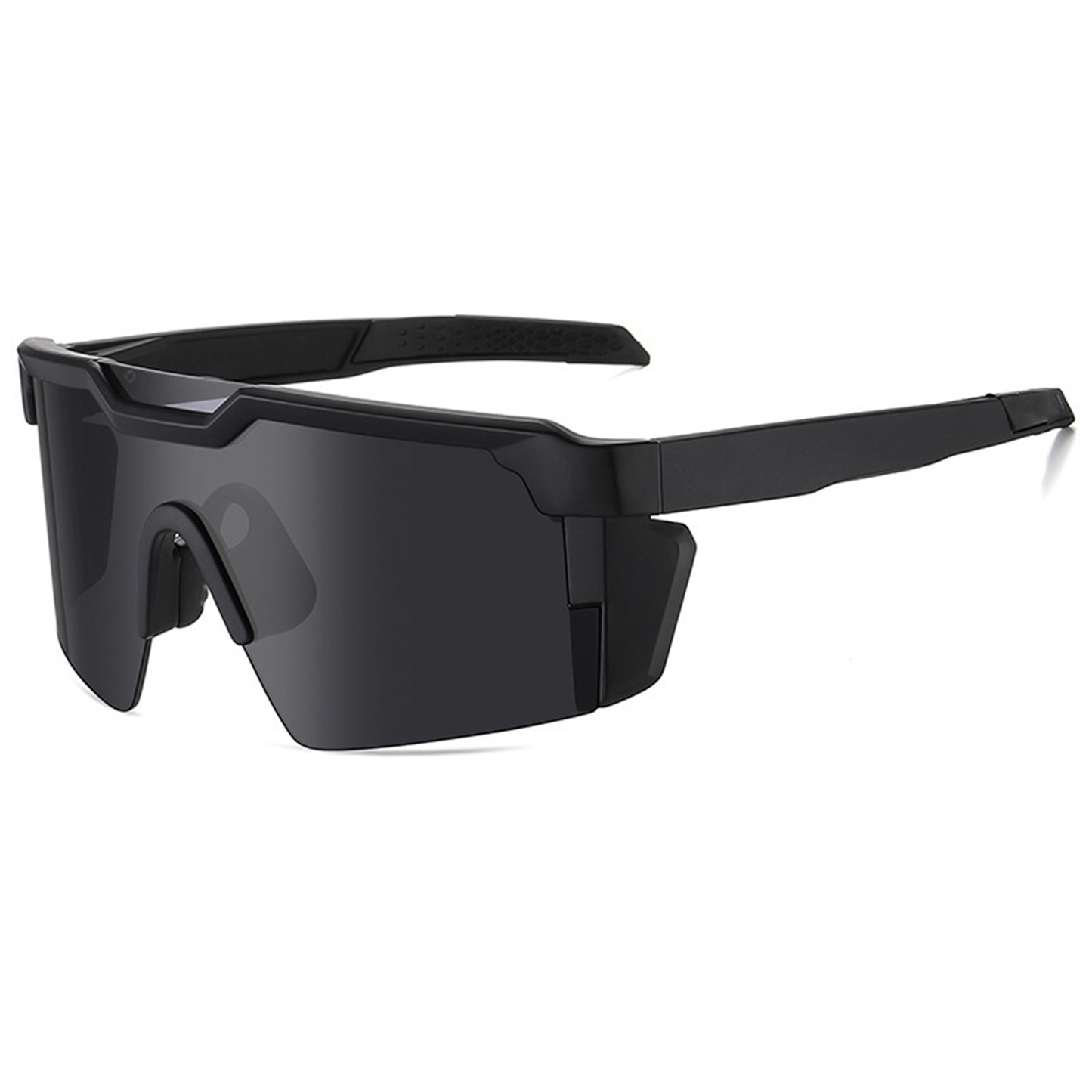 Photochromic Gray Sunglasses with Wraparound Athletic Design and UV Filtering