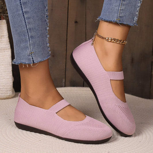 Breathable Women's Knit Flats – Soft, Lightweight, & Comfortable—Even on Long Walks