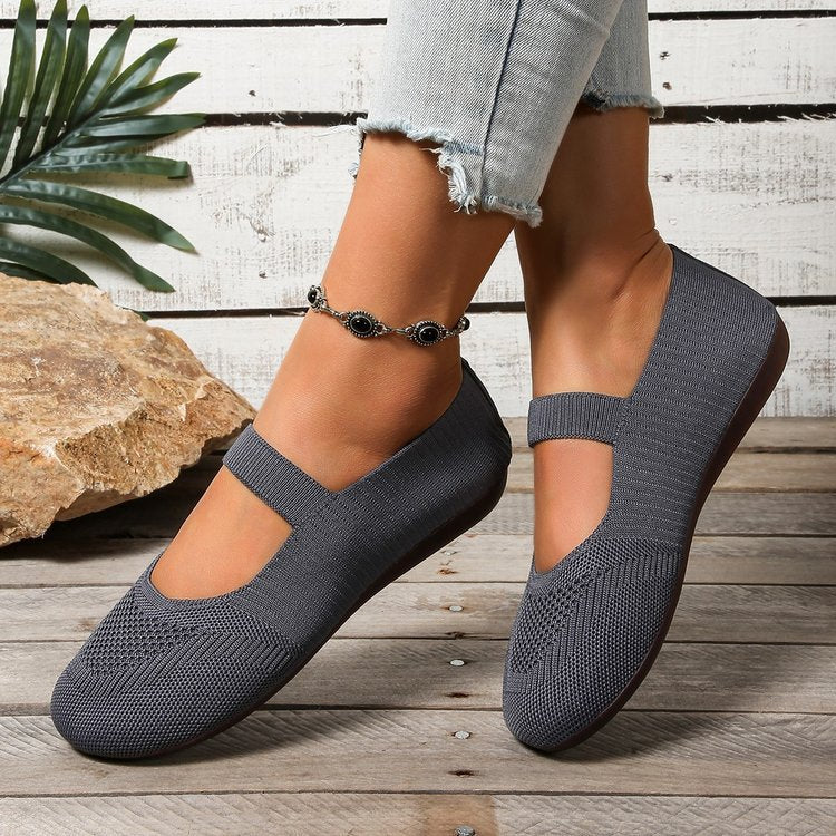 Breathable Women's Knit Flats – Soft, Lightweight, & Comfortable—Even on Long Walks