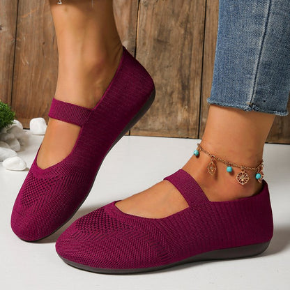Breathable Women's Knit Flats – Soft, Lightweight, & Comfortable—Even on Long Walks