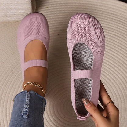 Breathable Women's Knit Flats – Soft, Lightweight, & Comfortable—Even on Long Walks