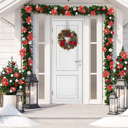 Metal Over The Door Wreath Hanger | Christmas Snowflake Tree Star Decor Hook