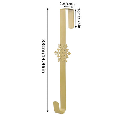 Metal Over The Door Wreath Hanger | Christmas Snowflake Tree Star Decor Hook