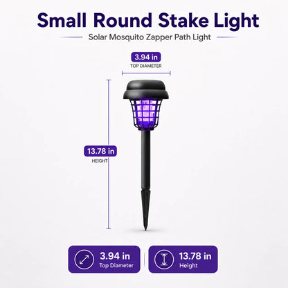 Solar Bug Zapper and Pathway Light with Automatic Dusk Sensor, Ground Stake Installation