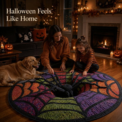 3D Spider Illusion Halloween Rug — Create A Spooky “Vortex” Effect That Terrifies Every Guest