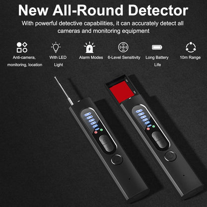 Radio Frequency Scanner with GPS Tracker Detection and Flashlight