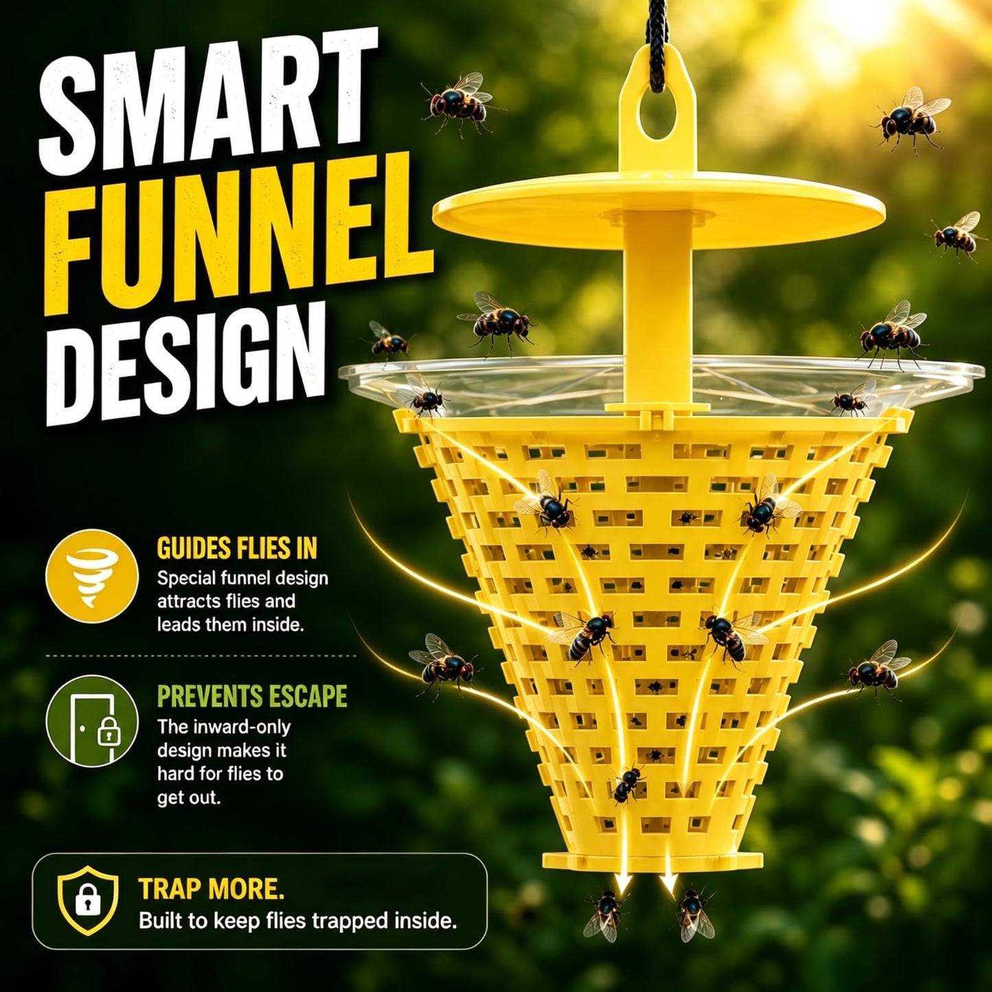 9 Pack Disposable Fly Traps Outdoor Hanging Add Water - Portable Fly Catcher Outdoor Flying Insect Trap Fly Traps for Ranch/Barn/Patio/Campsite