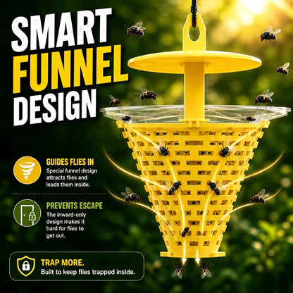 9 Pack Disposable Fly Traps Outdoor Hanging Add Water - Portable Fly Catcher Outdoor Flying Insect Trap Fly Traps for Ranch/Barn/Patio/Campsite