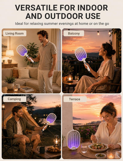 WOCVRYY Electric Fly Swatter 4000V Bug Zapper Racket