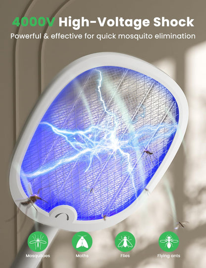 YISSVIC Electric Fly Swatter Foldable Bug Zapper Racket 2 in 1 Mosquito Killer