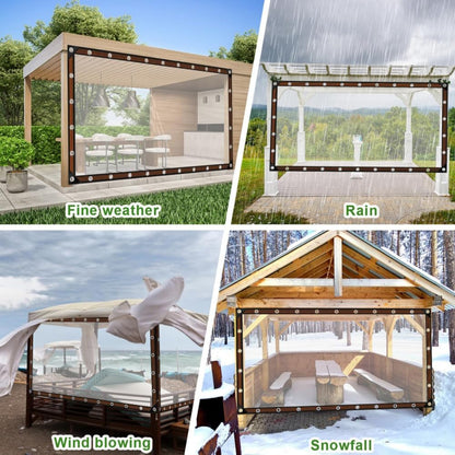 Clear Waterproof PE Tarp, Transparent Outdoor Cover with Metal Grommets