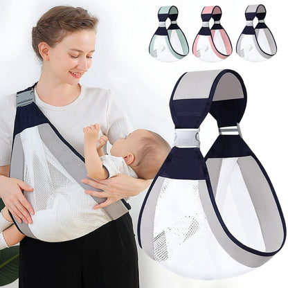 Adjustable Baby Carrier Wrap with Mesh Airflow and Padded Straps, Multiple Positions