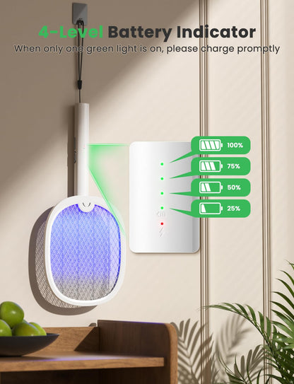 YISSVIC Electric Fly Swatter Foldable Bug Zapper Racket 2 in 1 Mosquito Killer