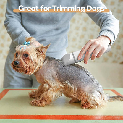Cordless Dog Clipper with Titanium Ceramic Blades and Four Interchangeable Heads