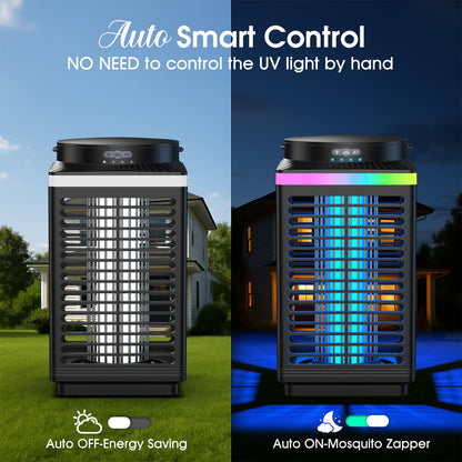 Bug Zapper Outdoor, 4-in-1 4200V Electric Mosquito Zapper, Rechargeable Bug Zapper Cordless Fly Zapper with 5000mAH Battery, Waterproof IP67, Wireless & Portable Insect Zapper for Patio Camping