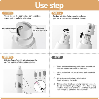 Cordless Dog Clipper with Titanium Ceramic Blades and Four Interchangeable Heads