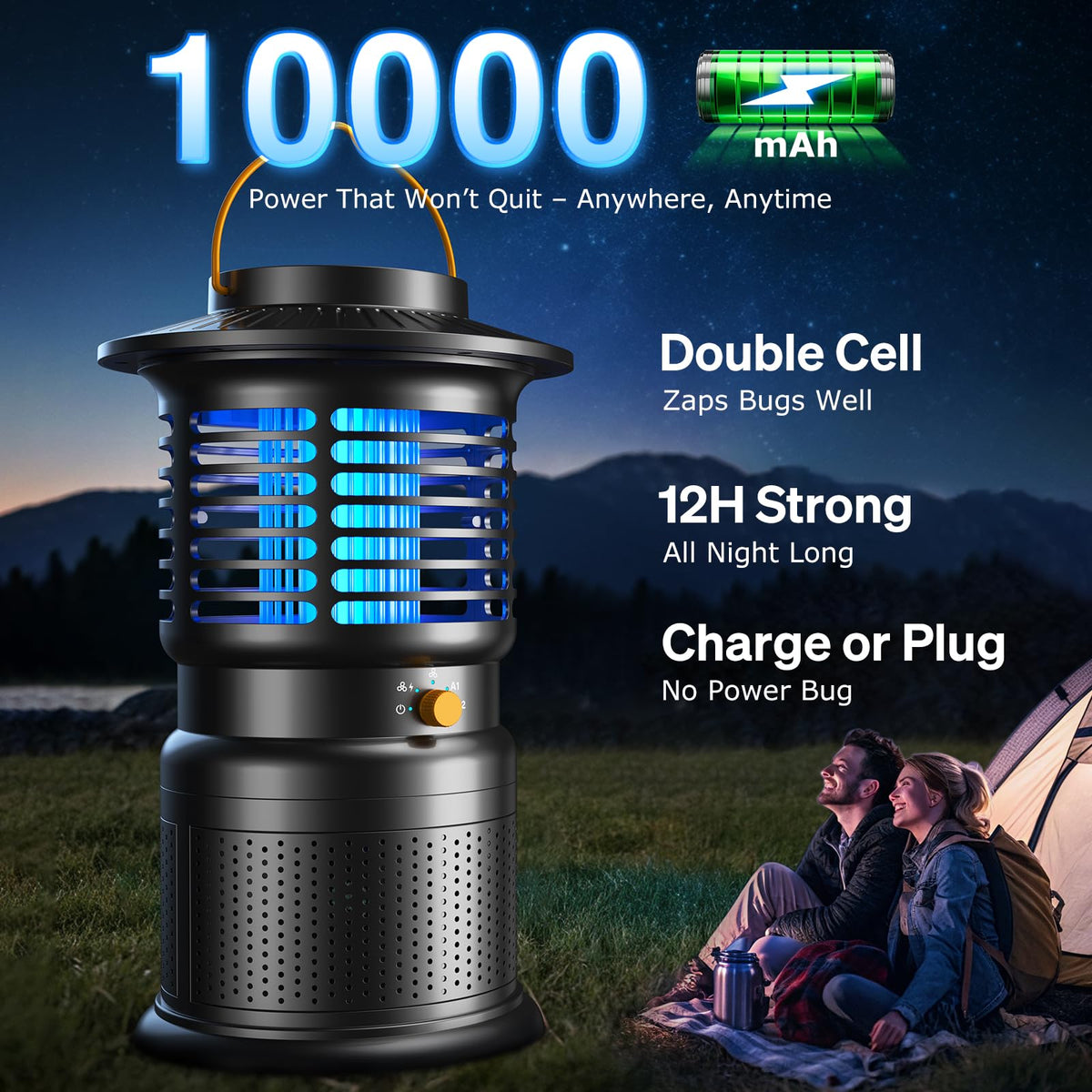 Sayneep Cordless Bug Zapper Outdoor, Rechargeable Mosquito Zapper