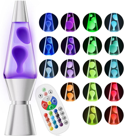 LED Lava Lamp with 17 Color Settings and Wireless Remote Control