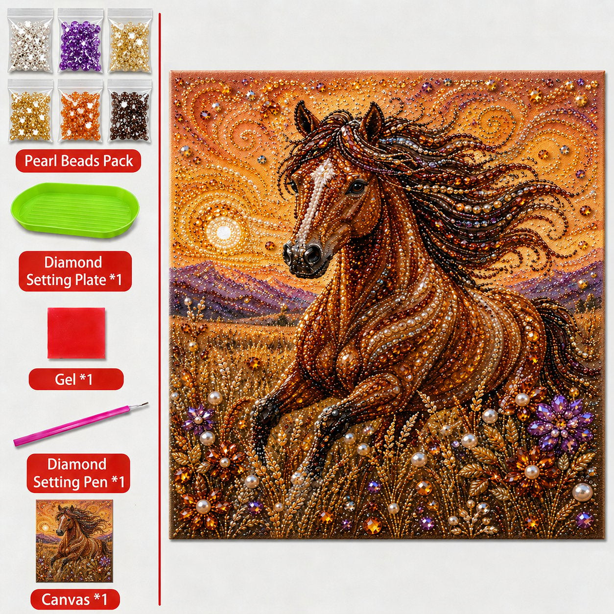 Animal Pearl Art DIY Craft Kit – Create Your Own Sparkling Handmade Masterpiece