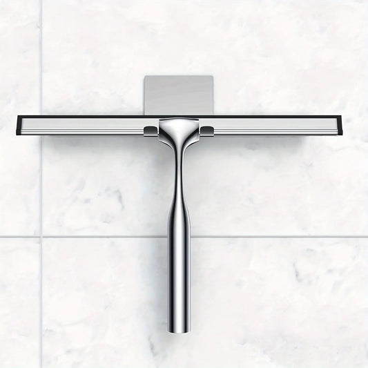 Shower Squeegee with Flush Blade and Wet Grip Handle for Glass Doors and Tile