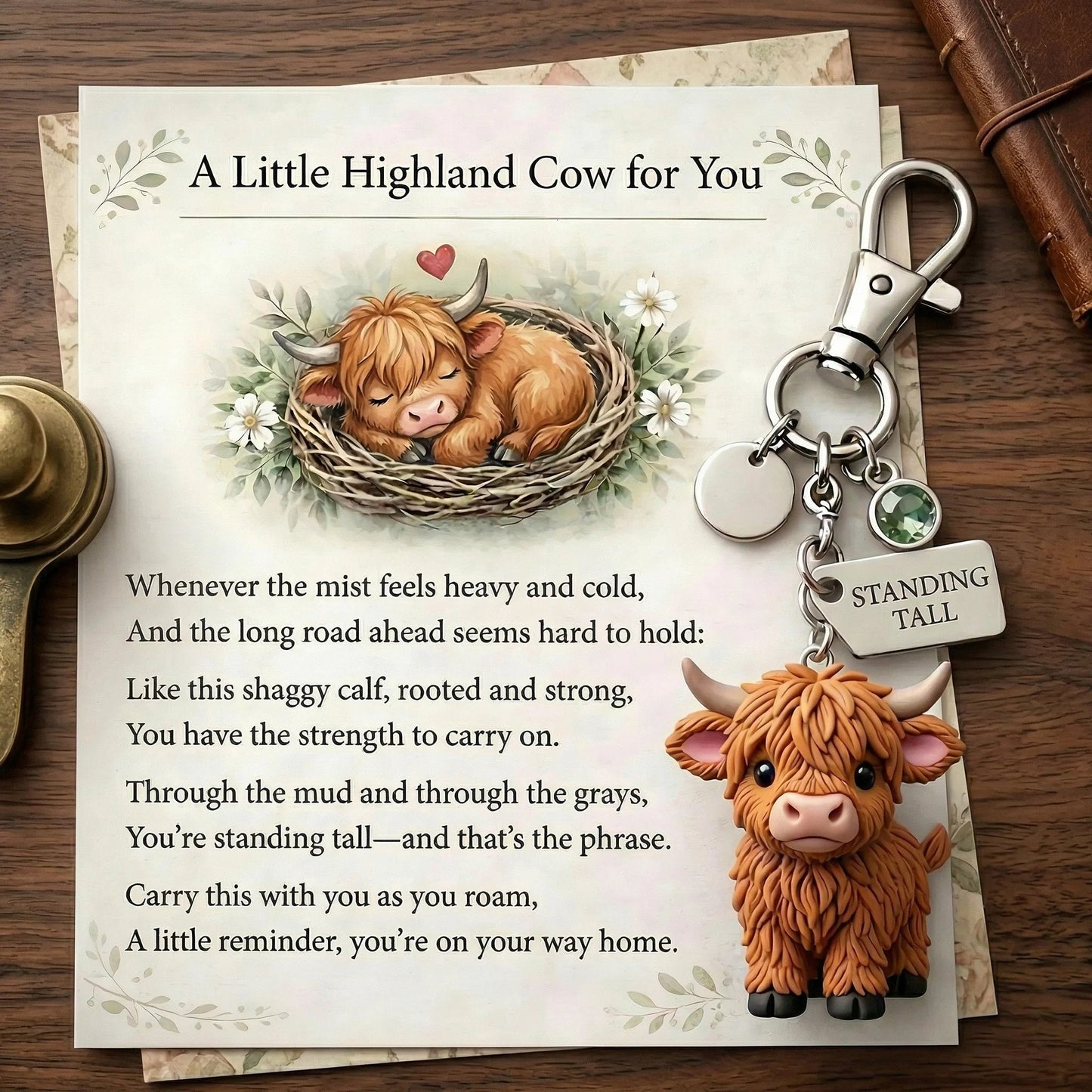 A Little Highland Cow For You Keychain: Your Daily Reminder of Quiet Strength