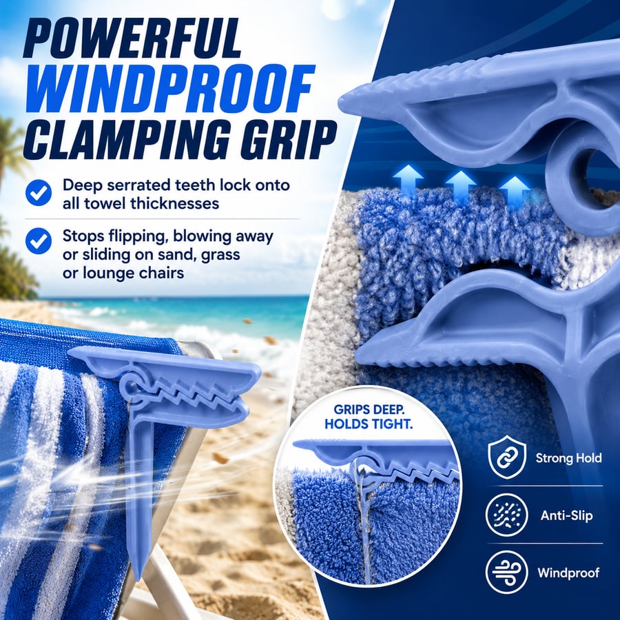 Dinosaur Shape Beach Towel Clips | Windproof Sand Secure Holder