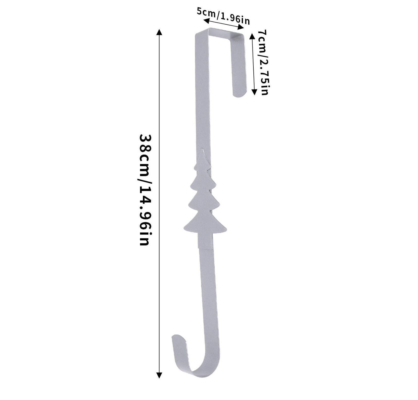 Metal Over The Door Wreath Hanger | Christmas Snowflake Tree Star Decor Hook