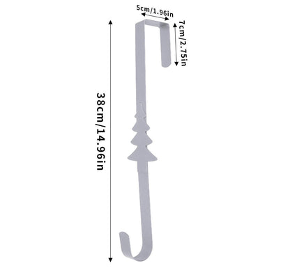 Metal Over The Door Wreath Hanger | Christmas Snowflake Tree Star Decor Hook