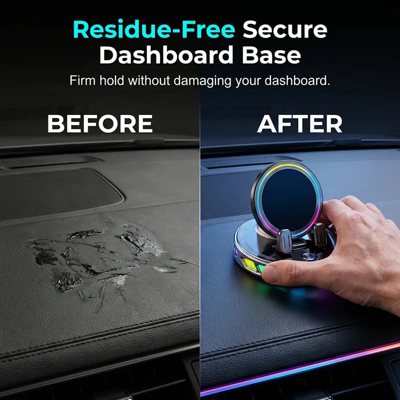 RGB Car Phone Mount  Auto-Clamping & Wireless Charging