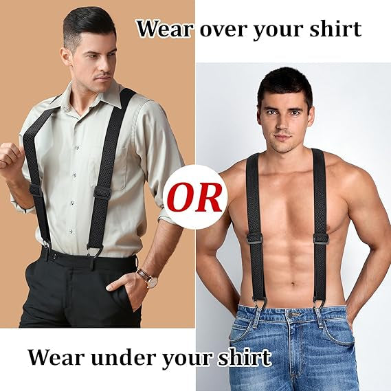 Men's X-Back Suspenders with Hook Clips