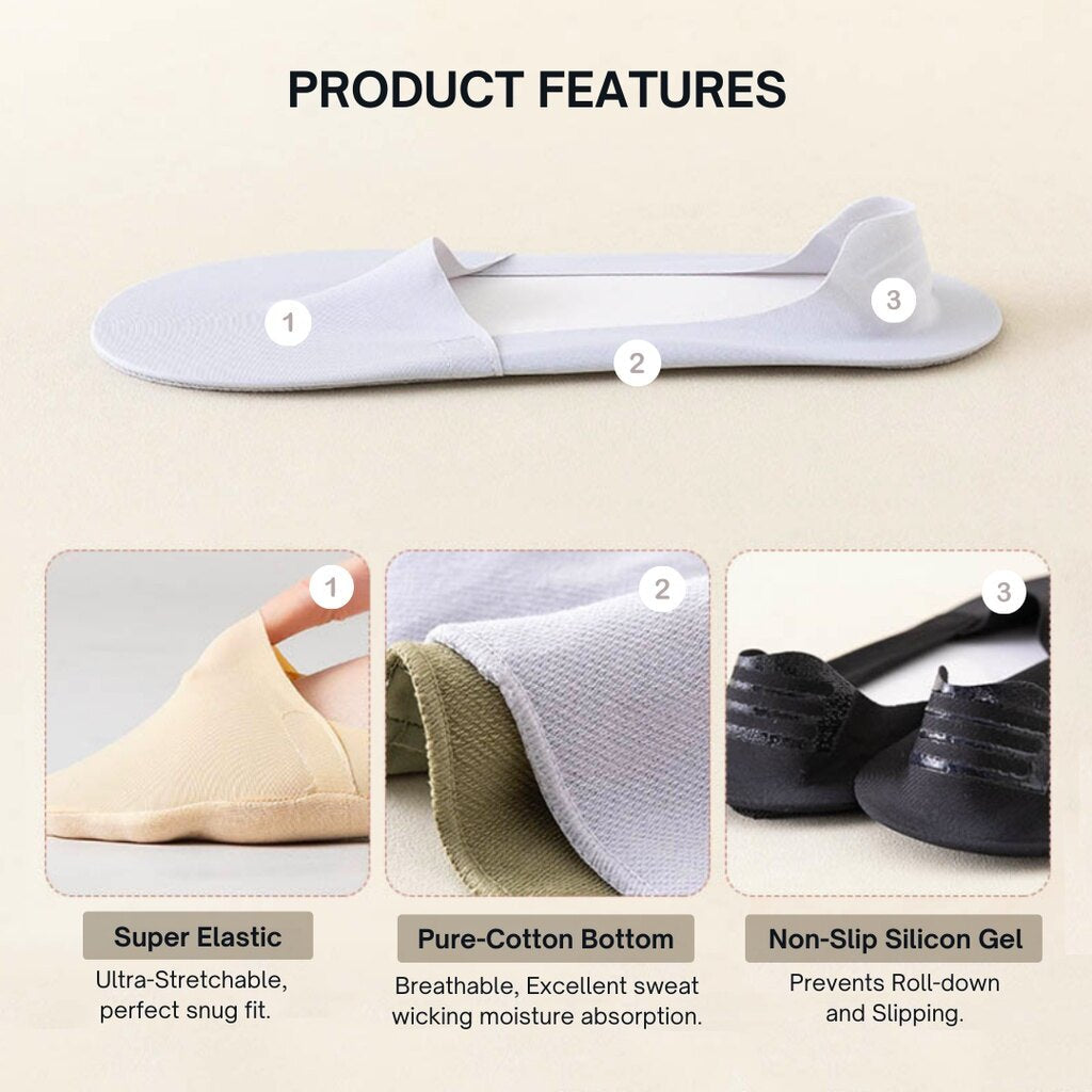 Cushioned No-Show Socks – Soft Invisible Socks for All-Day Foot Relief