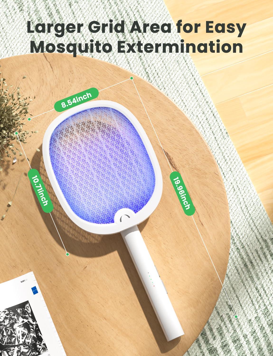YISSVIC Electric Fly Swatter Foldable Bug Zapper Racket 2 in 1 Mosquito Killer