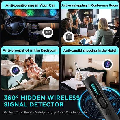 Radio Frequency Scanner with GPS Tracker Detection and Flashlight