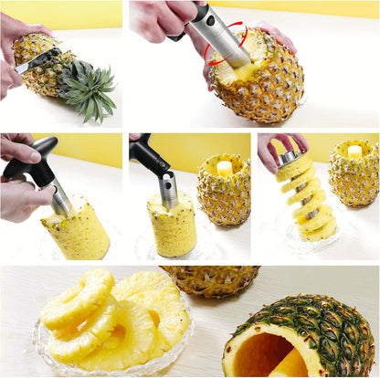 Spiral Pineapple Corer with Serrated Blade and Detachable Handle