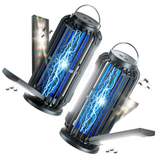 TYPEC 2 Pack Solar Bug Zapper, 3 Solar Charging Panels