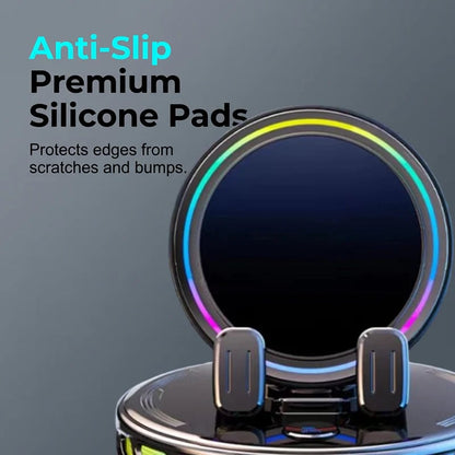 RGB Car Phone Mount  Auto-Clamping & Wireless Charging