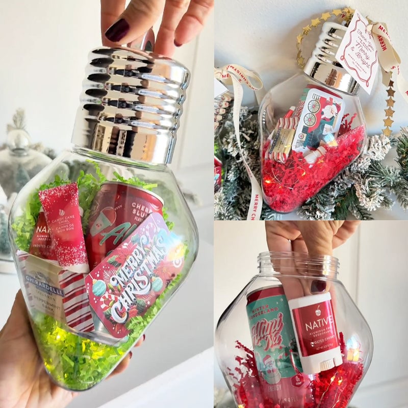 DIY Christmas Gift Light Bulb Decorations