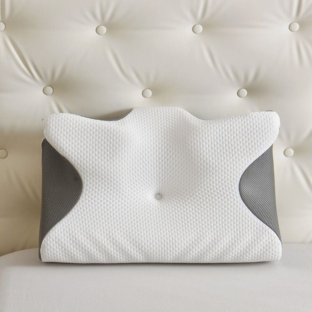 Memory Foam Pillow with Butterfly Contour Design and Head Support