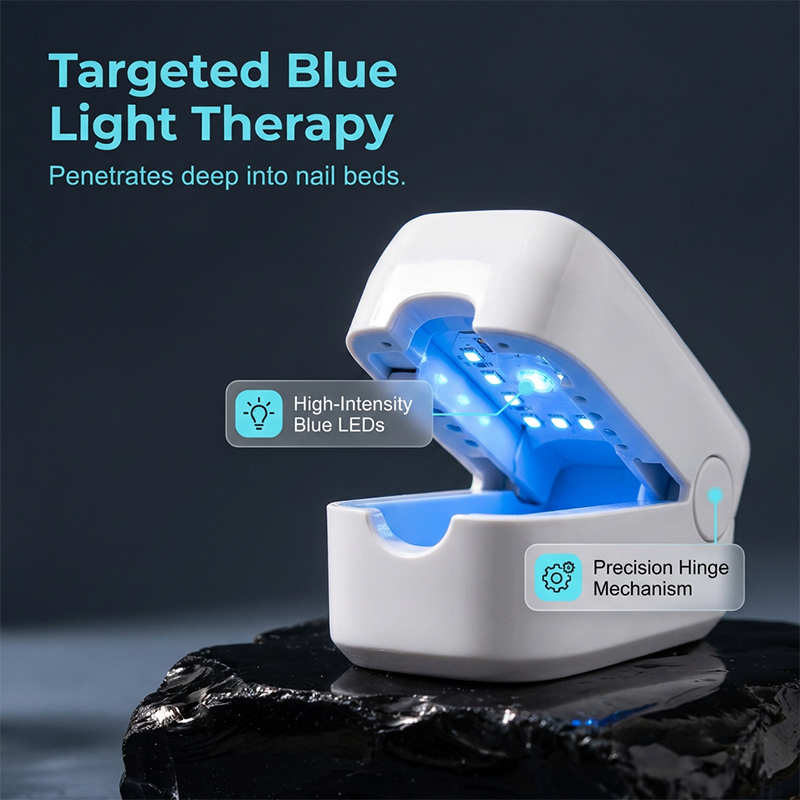 Portable blue light nail care device