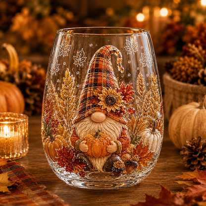 Autumn Harvest 3D Glass Cup Gift Set – 6 Festive Designs