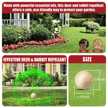 Deer Repellent Ball 12 Pcs, Rabbit Repellent Outdoor, Effective Deer Deterrent for Garden, Protect Your Plants with Powerful Repellents Deer for Flowers, Shrubs & Trees