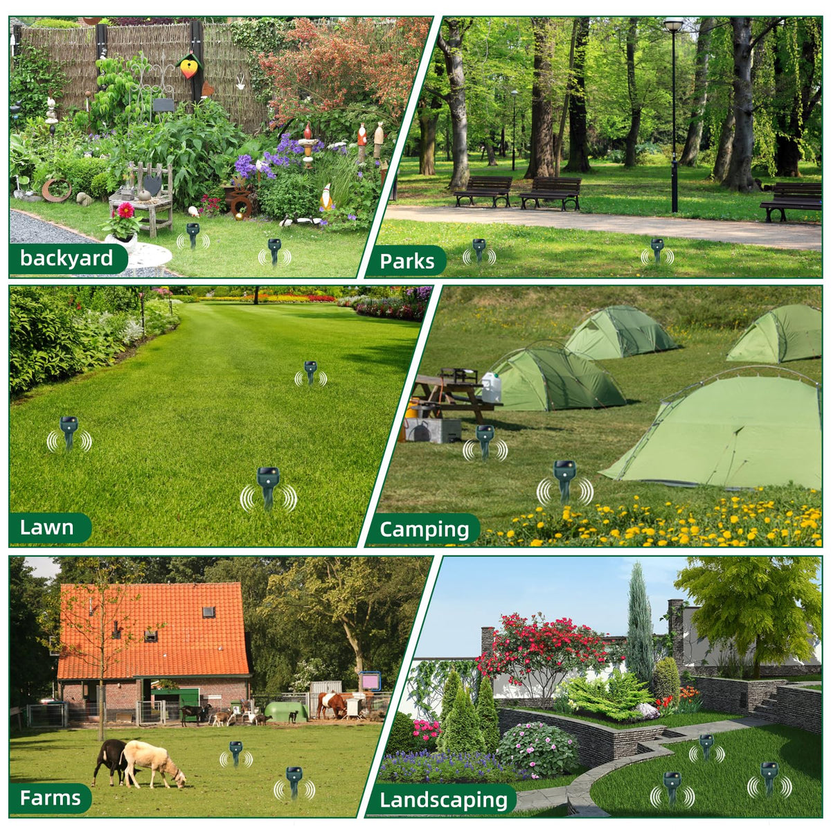 Mole Repellent Solar Powered, 4 Pack Snake & Skunk Repellent for Yard