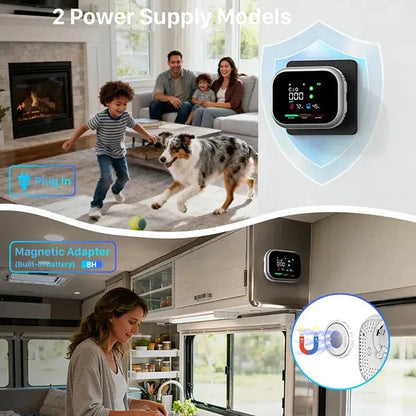 6-in-1 Portable Detector with Natural Gas & Temperature Humidity Sensors