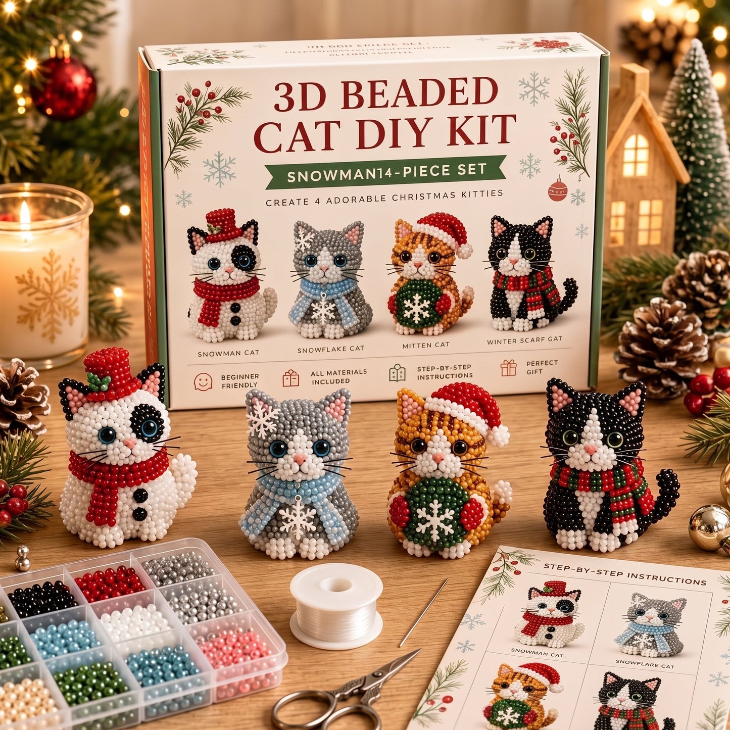 DIY Christmas Beaded Ornament Craft Kit