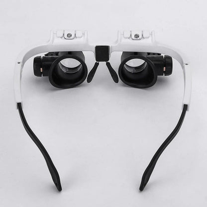 Adjustable LED Magnifier Glasses - 8x, 15x, 23x Lenses